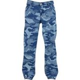 Urban Classics Laser Camo Printed Jeans Broek rechte pijpen - Taille, 30 inch - Blauw