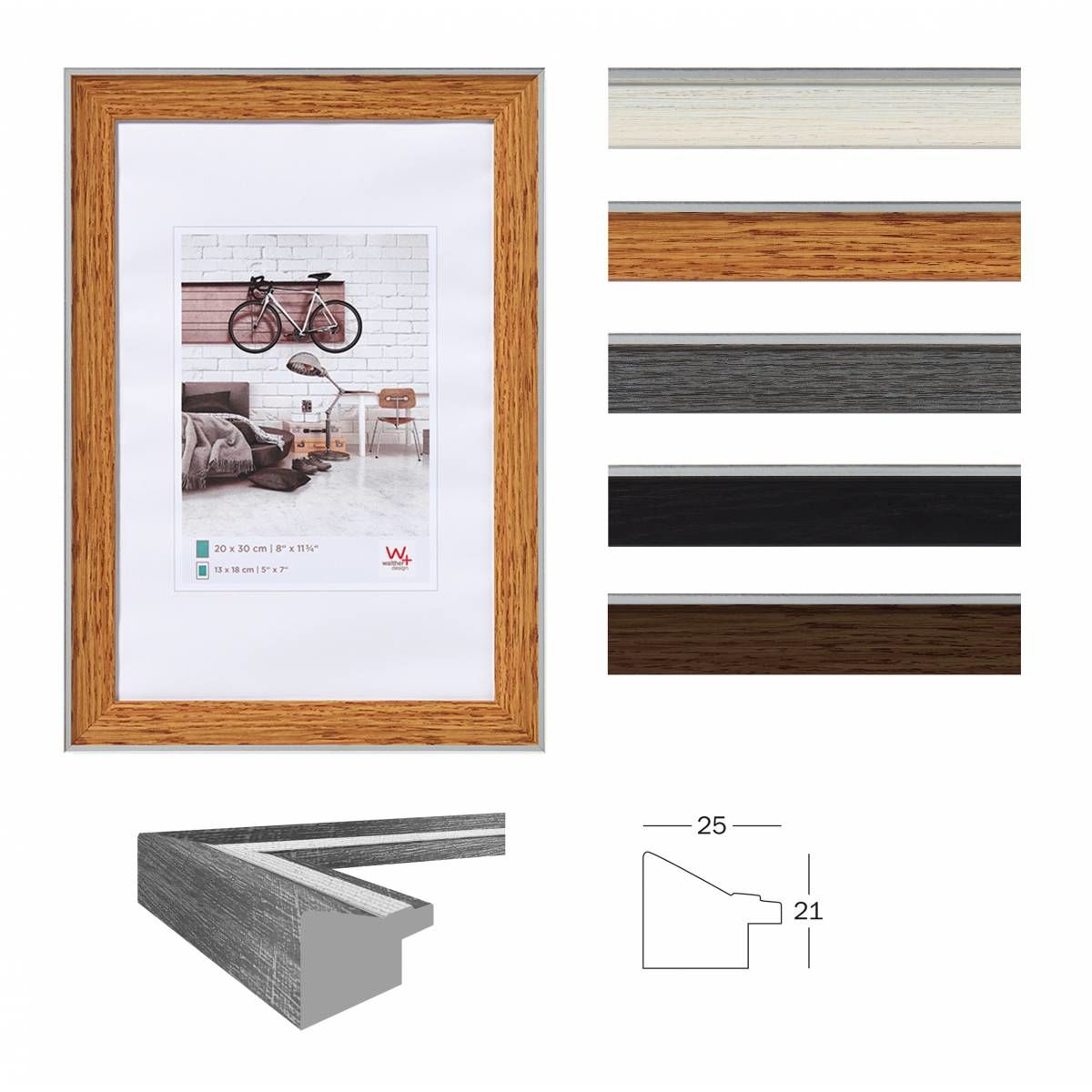 Walther Design EN015N Fotolijst - Enkele fotolijst - Polystyrol - 7 x 10 cm - Rechthoekig
