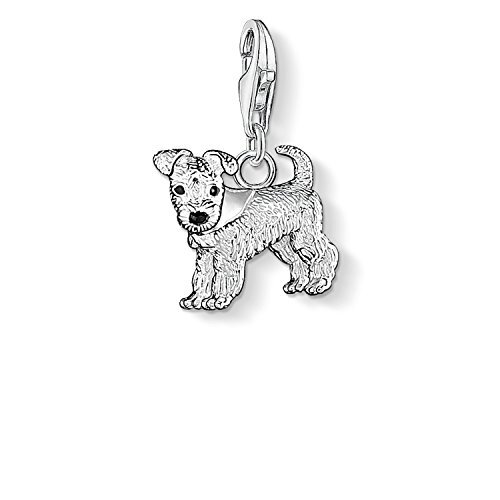 Thomas Sabo Dames-bedelhanger hond Charm Club 925 sterling zilver zwart 0841-007-12