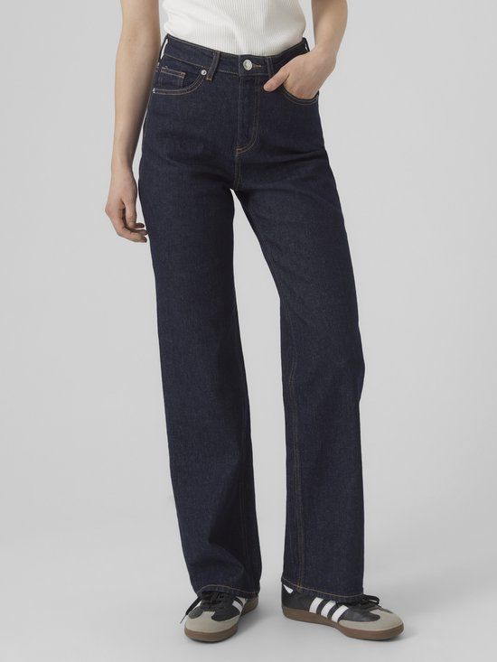 VERO MODA VMTESSA HR WIDE JEANS RA369 GA NOOS Dames Jeans W26 X L34 Katoen Dark Blue Denim