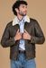 D'Arienzo Blouson mouton safari veste moto col chemise à boucle, Taille 52/XL, Couleur Safari