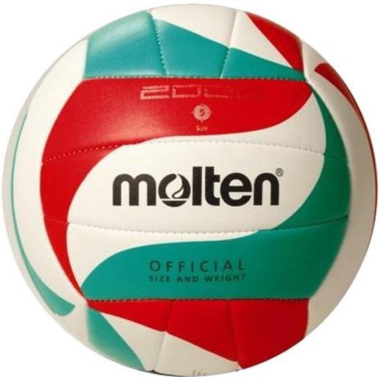 Molten Trainingsvolleybal 5m2000 Wit/rood/groen Maat 5