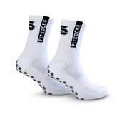 FS FitSockr Gripsocks FitSockr Gripsokken Voetbal 2 Paar - Sportsokken - Grip socks - Voetbalsokken - Padel sokken - Antislip Sokken Heren/Dames/Kind - One - Wit - Maat 44-48