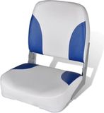 vidaXL Bootstoel met blauw-wit kussen, inklapbaar, 41x36x48 cm
