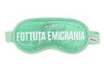 FISURA - Migraine masker "F*ttuta Emicrania". Groen koud gelmasker. Gel masker voor gezwollen ogen en donkere kringen. Koud oogmasker met boodschap. 18,5 cm x 9 cm