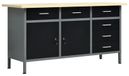 StarTech Werkbank Werkbank 160x60x85 cm - 6 lades - Afsluitbare kasten - Draagvermogen 500 kg - Duurzaam materiaal - Olijfgroen