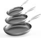 COOKER KING Lot de 3 poêles en acier inoxydable (8 + 10 + 12 pouces)