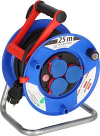 Brennenstuhl Garant enrouleur IP44 (25m, 3 prises, plastique, bleu/noir)