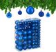 Relaxdays kerstballen set, kunststof, glinsterend en mat, Ø 3, 4, 6 cm, onbreekbaar, blauw