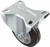 AMIG bokwiel/transportwiel - D100mm - rubber - 90kg draagvermogen - rollager