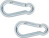 Dulimex B.V. Mousquetons - 2x - acier zingué - 7 cm - Argent