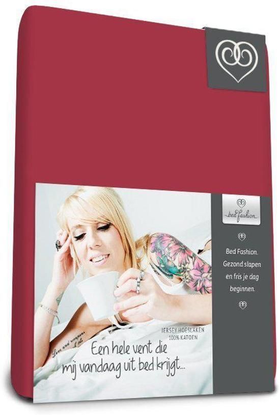 Bed-Fashion jersey hoeslaken Bordeaux - 180 x 210 cm - Bordeaux