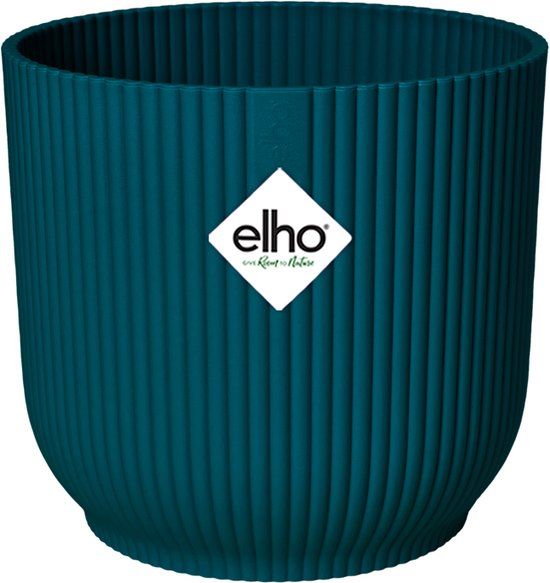 Elho Vibes Fold Rond Wielen 35 - Bloempot voor Binnen - Diepblauw