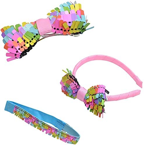 The New York Doll Collection - Ingesteld van 3 Regenboog Volgorde Pop Haar Accessoires - Omvat Haar Boog, Zacht Hoofdband en Haar Klem voor Mode Meisjes Poppen - Geschikt voor 18 inch / 46 cm Poppen