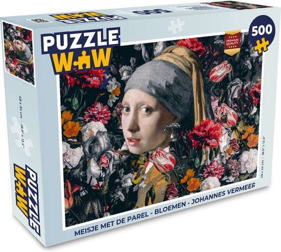 MuchoWow Puzzel Meisje met de parel - Bloemen - Johannes Vermeer - Legpuzzel - Puzzel 500 stukjes