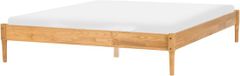 Beliani VEYRAC Tweepersoonsbed Lichtbruin 180 x 200 cm Grenenhout