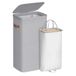 SONGMICS Wasmand, 26,4 gal. Wasmand, eenvoudige montage, met deksel en handgrepen, verwijderbare voering, 16,5 x 12,6 x 29,5 inch, duifgrijs ULCB811GD01