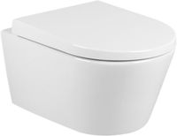 QeramiQ Urby hangtoilet – spoelrandloos – diepte 52 cm – met zitting – glans wit