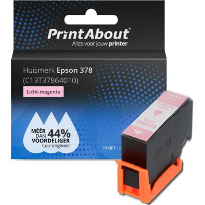 PrintAbout Huismerk Epson 378 (C13T37864010) Inktcartridge Licht-magenta