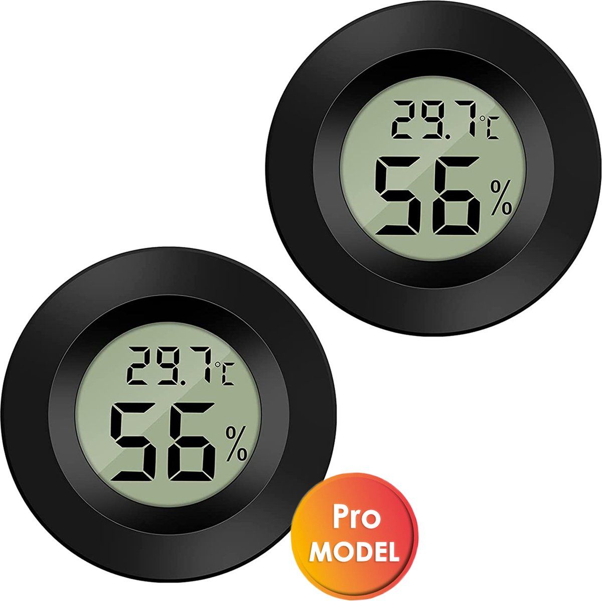 Vesfy Thermometer met Hygrometer Luchtvochtigheidsmeter - Zwart