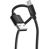 Verbatim Essentials Sync & Charge USB-A naar USB-C Kabel 1m Zwart/Wit
