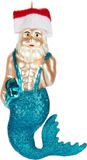 BRUBAKER Zeemeerminman, handbeschilderde kerstbal van glas, 14 cm, boombal, onderwater, kerstman met sixpack, mondgeblazen kerstboomversiering, figuur grappige decoratieve hanger