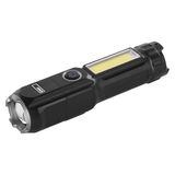 EMOS oplaadbare led-zaklamp voor buiten, focusseerbaar, lichtstroom 150 lumen, 150 m lichtbereik, 1200 mAh batterij 4,5 uur gebruik, IP44 waterdicht, incl. USB-oplaadkabel