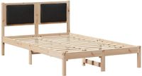 vidaXL Bedframe met hoofdeinde, zwart, 120 x 200 cm, massief grenenhout