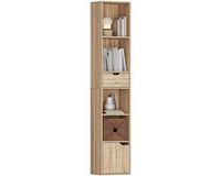 HOMCOM Boekenplank - Spaanplaat - 30x24x158cm - Natuurlijk Hout