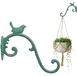 Crochet mural en fonte avec décoration d'oiseau vert antique pour plantes et décoration
