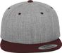 FLEXFIT Classic snapbackpet in twee kleuren FL6089MT - HEATHER GREY / MAROON - One size