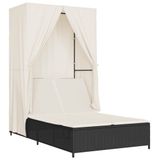 VidaXL Lounge Padded Seat Polyrattan, Steel Cream, White