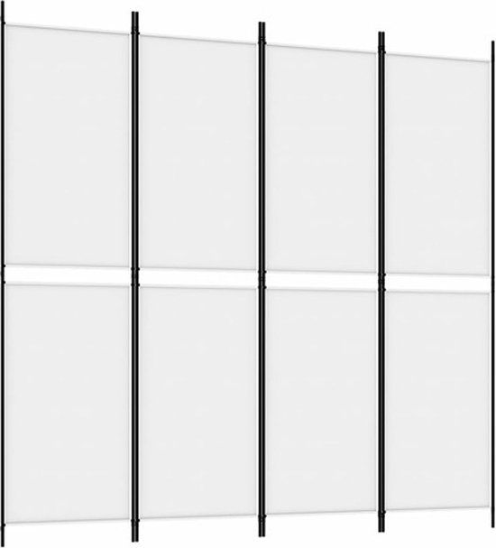vidaXL Kamerscherm met 4 panelen 200x200 cm stof wit
