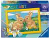 Ravensburger CreArt Kids 13x18cm Schilderen op nummer Schattige konijntjes Schilderen op nummer set Leeftijd 7+ 12023216