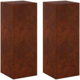 vidaXL Plantenstandaard 2 stuks roestkleurig 30 x 30 x 80 cm staal