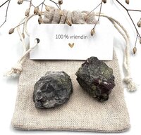 Zakje 100% Vriendin - Jaspis Ruwe Edelstenen - Cadeau Vriendschap