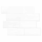vidaXL - Subway - tegel - 10 st - Wit - 29 x 21 cm - Polyurethaan en PET