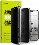 Ringke Screen Protector Geschikt voor Apple iPhone 15 Pro Max | Privacy 9H Tempered Glass | Case Friendly | met Jig voor Installatie