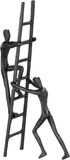 Gilde Design sculptuur figuur - teamwork - ijzer - bruin - hoogte 23,5 cm