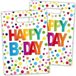 Merkloos / Sans marque Happy B-day feestzakjes - 32x - stippen - 22 cm - uitdeelzakjes - traktatiezakjes - verjaardag - Traktaties snoepzakjes