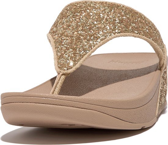 FitFlop Lulu Glitter Toe-Thongs PU Glitter BEIGE - Maat 38