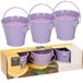 Decoris Set van 6x stuks anti muggen Citronella kaarsjes in paars zinken potje
