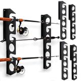 WIPHANY Hengel Rekken Muur of Plafond Hengel/Pole Rack Houder Opslag Haak Houdt tot 12 Hengels Wandmontage voor Garage Cabine en Kelder