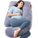 Momcozy U-Shaped Pregnancy Pillow Crystal Velvet Double-Sided (Gris)