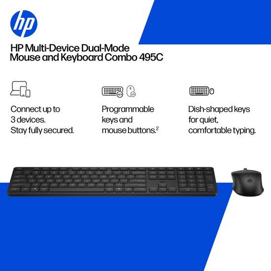 HP 495C multi-device dual-mode muis en toetsenbord combinatie