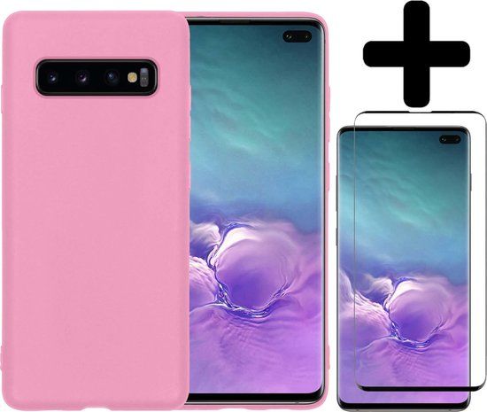 LUQ Hoesje Samsung Galaxy S10 - Siliconen Case - Lichtroze