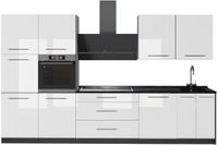 Vicco Complete keukeneenheid Fame-Line, Wit Hoogglans/Antraciet, 340 cm zonder werkblad