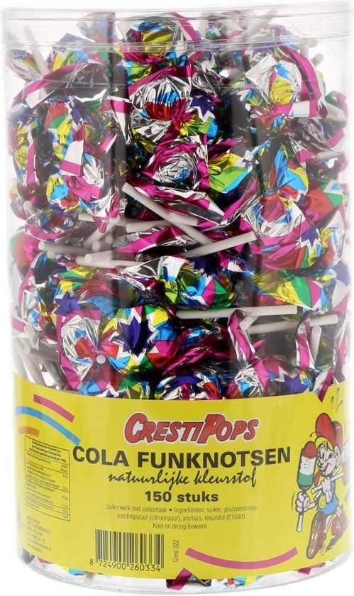 Crest - Cola-smaak Funknotsen Lollies - 150 stuks - 1200g