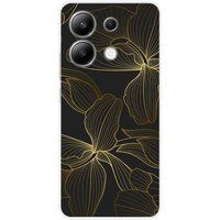 Xiaomi Redmi Note 13 4G Golden flowers bedrukt siliconen hoesje