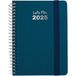 Grafoplás Jaarplanner 2025, A6, petroleumblauw, Spaans, spiraalbinding, vaste omslag, elastische sluiting, van januari tot december, inclusief stickers, model Fancy, FSC-gecertificeerd